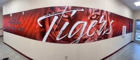 Tigers on wall wrap