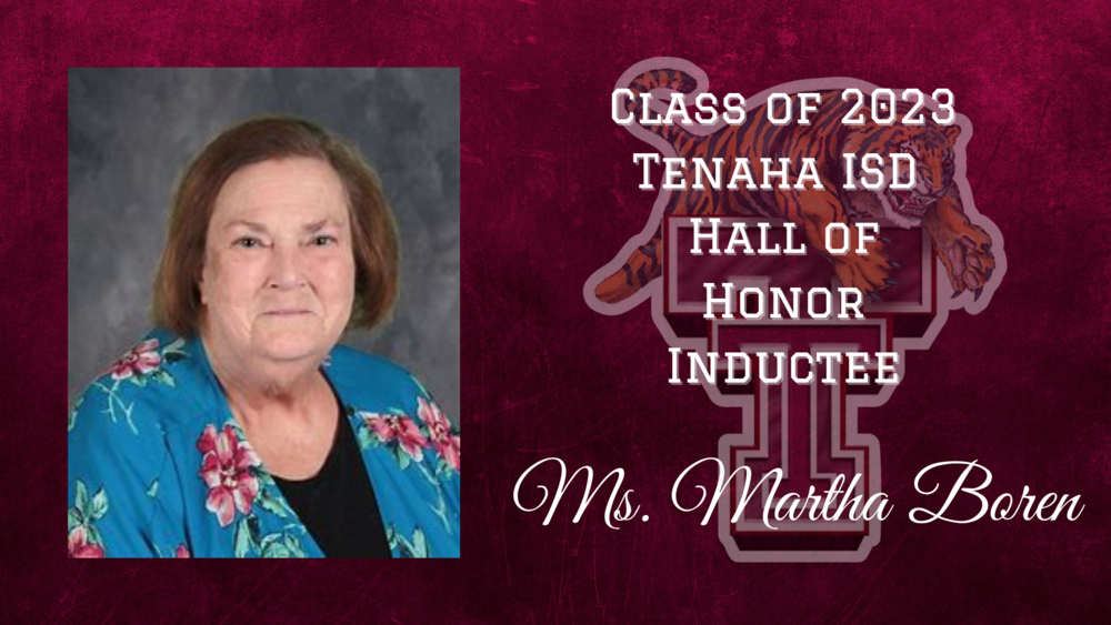 Hall of Honor 2023 Inductee Martha Boren Tenaha Independent School