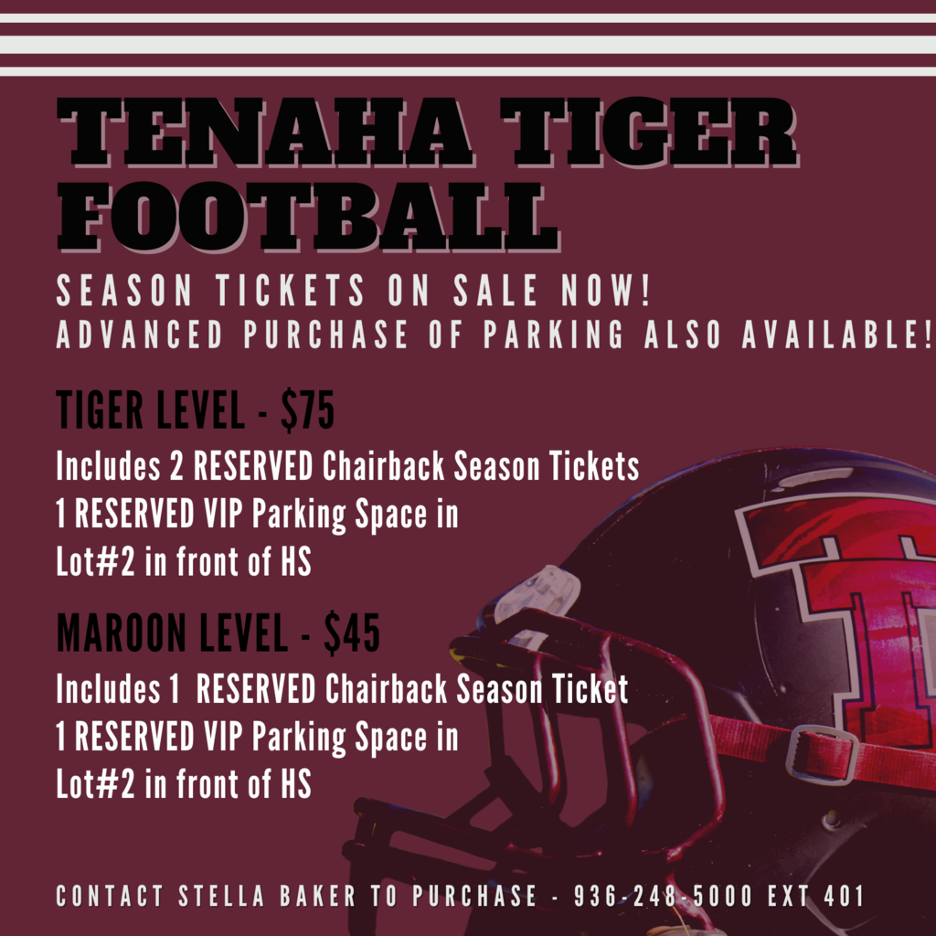 Tenaha Tiger Football Season Ticket and Advanced Parking Purchase Info