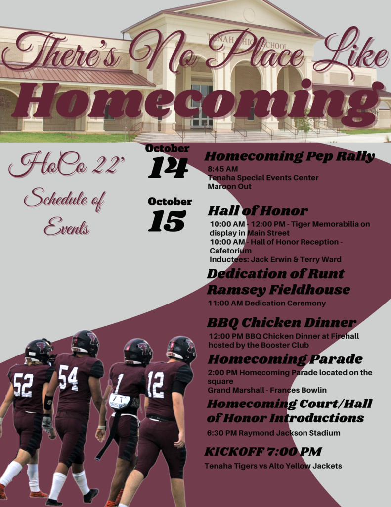 There's No Place Like Homecoming Schedule of Events